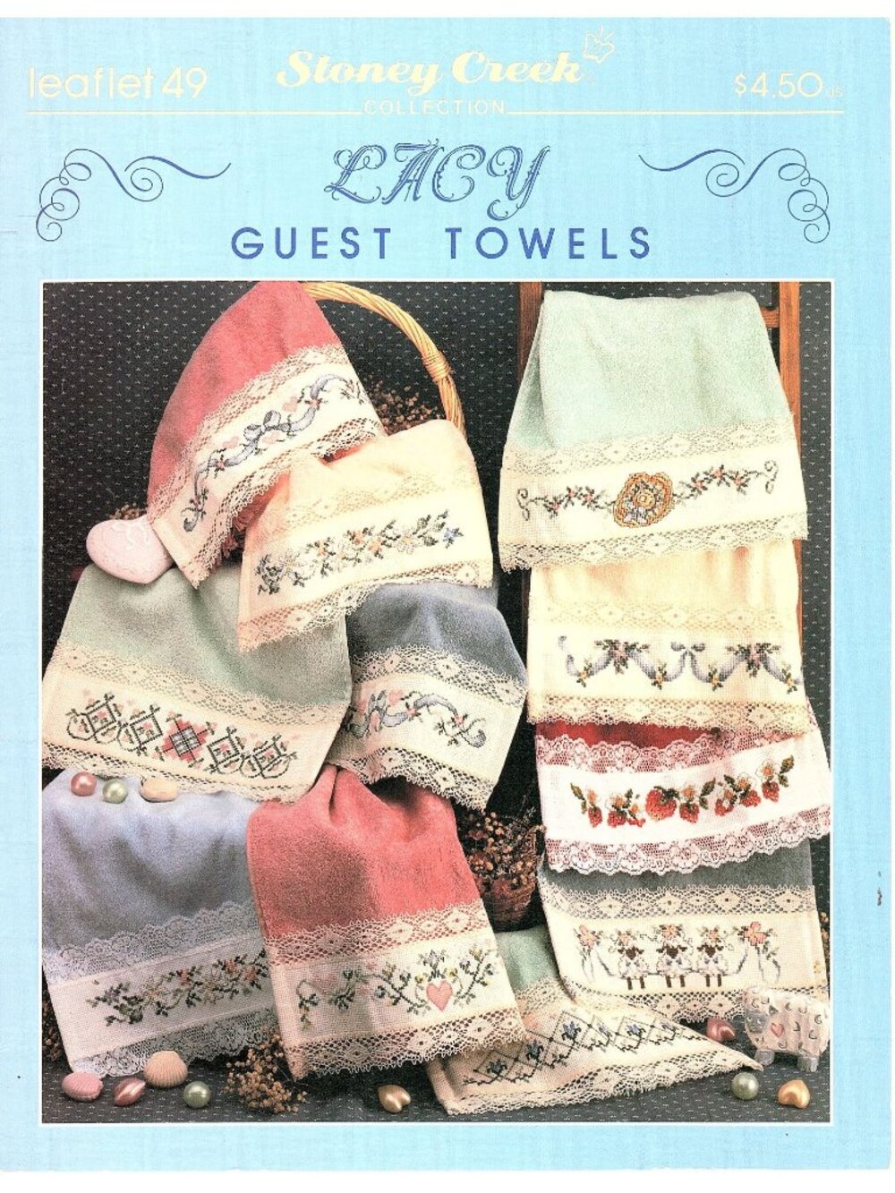 Lacy Guest Towels Cross Stitch Pattern Leaflet Stoney Creek Collection Vintage 1